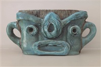 mascara africana en turquesa